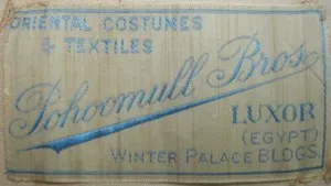 Label: Oriental Costumes and Textiles, Pohoomull Bros, Luxor (Egypt), Winter Palace Bldgs